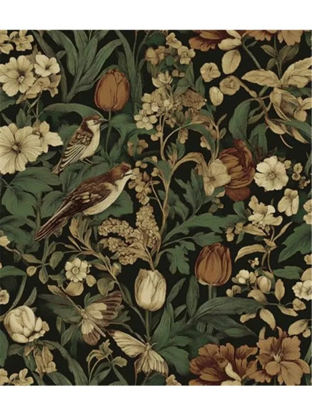 Floral Bird Peel And Stick Wallpaper Vintage Removable Contact Paper Decor